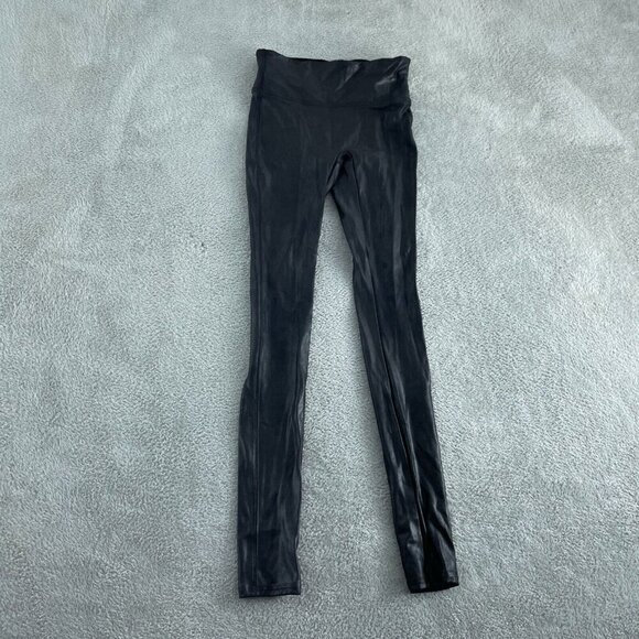 SPANX Pants - Spanx Black Faux Leather Leggings XS High-Waisted Shaping Pants 5089